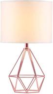 💡 contemporary rose gold hollow base table lamp with white fabric shade for living room and bedroom décor логотип