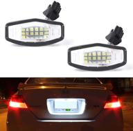 gempro led license plate light lamp assembly for honda civic accord sedan odyssey pilot, acura tsx mdx tl rdx rl ilx - bright xenon white leds logo