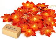 🍁 jamber fall maple leaf garland 20 led lights | waterproof 7.4 feet string lighted garland | 3aa battery powered maple leaves fairy lights for thanksgiving, halloween decor логотип