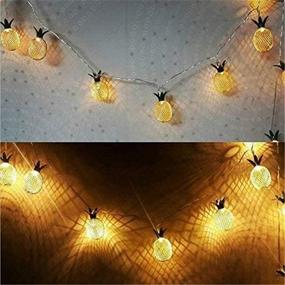img 3 attached to 🍍 2 Packs of 20ft 20 LED Pineapple Fairy String Lights - Battery Operated, Warm White, for Party Birthday Wedding Halloween Christmas Home Bedroom Decoration - WISHWILL