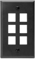 🔌 leviton 410806ep (41080-6ep) quickport single-gang 6-port wallplate in black - enhanced seo logo