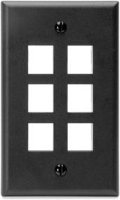 img 1 attached to 🔌 Leviton 410806EP (41080-6EP) QuickPort Single-Gang 6-Port Wallplate in Black - Enhanced SEO
