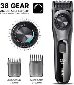 img 3 attached to 🧔 GAERUO All in 1 Adjustable Men's Beard Trimmer & Hair Clippers: Cordless Hair Cutting Kit with 38 Length Settings for Home Use - Rechargeable, Perfect for Body Hair, Mustache, and More