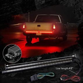 img 2 attached to 🚚 Waterproof Plug-and-Play Triple Tailgate Light Bar by MICTUNING - Aluminum Frame with 4-Way Flat Connector Wire: Amber Sequential Turn Signal, Red Brake/Running, White Reverse Lights for Pickup Truck