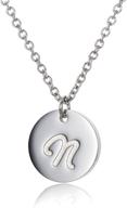 📿 huan xun initial necklace for women - best friend necklaces, stainless steel, 18 inches logo