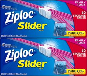 img 1 attached to 🔒 60 Count (Pack of 2) Gallon Slider Storage Bags by Ziploc