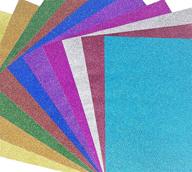 🎨 self-adhesive glitter paper sheets - shiny 10 sparkling vivid colors - sign stickers for diy gift crafts, art decals, and maker rainbow multicolor - one-sided gemstone metallic sticky wrapping - size 12in x 12in logo