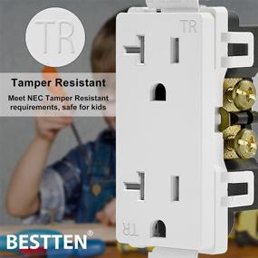img 2 attached to [20 Pack] BESTTEN 20A Tamper-Resistant Wall Receptacle Outlet with Wall Plate, UL Listed, for Residential and Commercial Use, in White