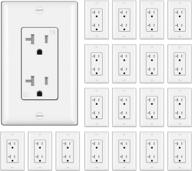 [20 pack] bestten 20a tamper-resistant wall receptacle outlet with wall plate, ul listed, for residential and commercial use, in white logo