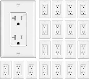 img 4 attached to [20 Pack] BESTTEN 20A Tamper-Resistant Wall Receptacle Outlet with Wall Plate, UL Listed, for Residential and Commercial Use, in White