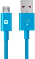 🔵 кабель monoprice 3ft blue usb type-a к micro type-b - 2.4a, 22/30awg - серия select логотип