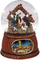 enchanting nativity snow globe - 5.5 🌟 x 4 resin tabletop decoration with natural brown tones logo