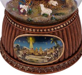 img 1 attached to Enchanting Nativity Snow Globe - 5.5 🌟 x 4 Resin Tabletop Decoration with Natural Brown Tones