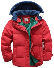 img 4 attached to 🧥 Valentina Kids Winter Thicken Hooded Jacket - Warm Quilted Coat for Boys & Girls, Casual Outdoor & Cute - Autumn/Spring