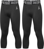 🏀 priessei boys compression pants leggings: youth basketball tights for quick dry athletic performance логотип