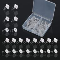 📌 lunarm 40 pcs clear heads twist pins, stylish bedskirt pins for upholstery, slipcovers, and bedskirts decoration - with storage box logo