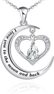 i love you to the moon and back pendant necklace - 925 sterling silver moon heart necklaces for women, girls, girlfriend, wife, mother, daughter - attractto logo