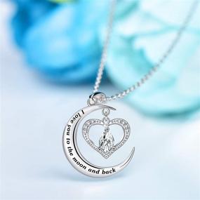 img 2 attached to I Love You to The Moon and Back Pendant Necklace - 925 Sterling Silver Moon Heart Necklaces for Women, Girls, Girlfriend, Wife, Mother, Daughter - ATTRACTTO