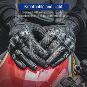 img 2 attached to 🧤 LEXIN Motorcycle Riding Gloves for Men, Insulated Touch Screen Work Gloves for Summer, Breathable Motorbike Gloves for Cycling, ATV, and Driving