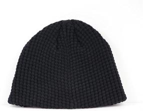 img 1 attached to 🧢 Cute and Trendy Baby Boy's Black and Gray Checkered Visor Beanie Hat for Style-Conscious Parents