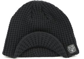 img 2 attached to 🧢 Cute and Trendy Baby Boy's Black and Gray Checkered Visor Beanie Hat for Style-Conscious Parents