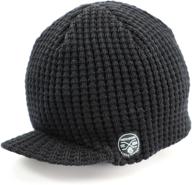 🧢 cute and trendy baby boy's black and gray checkered visor beanie hat for style-conscious parents logo