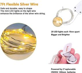 img 3 attached to 💡 Waterproof Battery Operated Fairy Lights, 7ft 20 LED Firefly Starry Moon Lights, Copper Wire Twinkle Lights for Wedding, Bedroom, Patio, Party, Christmas - Warm White (2 Pack)