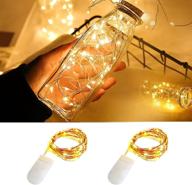 💡 waterproof battery operated fairy lights, 7ft 20 led firefly starry moon lights, copper wire twinkle lights for wedding, bedroom, patio, party, christmas - warm white (2 pack) логотип