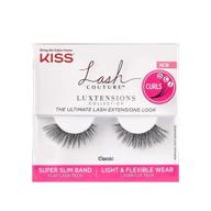 💋 kiss lash couture luxtensions collection false eyelashes: super slim band, real lash extension fibers, reusable - classic style, contact lens friendly - 1 pair logo