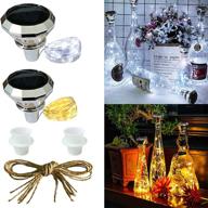 🍷 solar wine bottle lights: elegant diamond cork lights for outdoor decor, waterproof copper wire string lights perfect for bedroom, christmas party, wedding decorations - 2 pack логотип