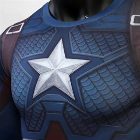 img 2 attached to 🦸 Men's Compression Shirt: Captain America Themed 3D Print Short Sleeve T-Shirt