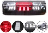 high mount third stop light assembly for 04-08 ford f150, 07-10 ford explorer sport trac, 06-08 lincoln mark - clear led center cargo reverse rear brake light taillight bar (2 rows) logo