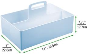 img 1 attached to MDesign Nursery Plastic Storage Divided Bath