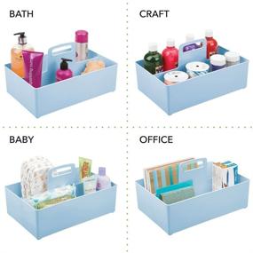img 2 attached to MDesign Nursery Plastic Storage Divided Bath