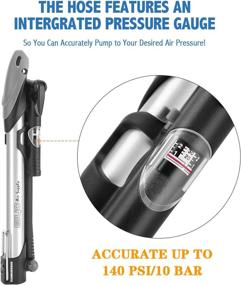 img 2 attached to 🚲 GIYO Mini Bike Pump Portable with Gauge: 140 PSI, Schrader and Presta Compatible, Includes 2 Needles