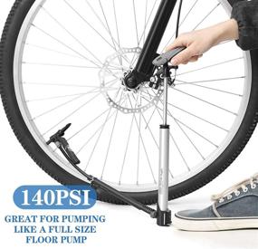 img 3 attached to 🚲 GIYO Mini Bike Pump Portable with Gauge: 140 PSI, Schrader and Presta Compatible, Includes 2 Needles