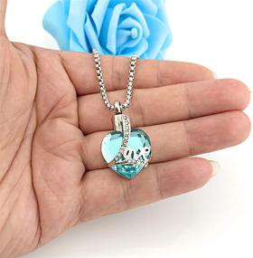 img 2 attached to 💙 Love Heart Blue Crystal Cremation Urn Necklace Jewelry – Keepsake Holder Pendant for Ashes, Memorial Necklace