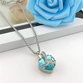 img 3 attached to 💙 Love Heart Blue Crystal Cremation Urn Necklace Jewelry – Keepsake Holder Pendant for Ashes, Memorial Necklace