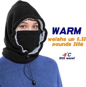img 3 attached to 🧥 Women's Fleece Balaclava Ski Mask, Winter Face Mask Head Warmer for Snowboarding, Cycling, and Dog Walking