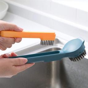 img 1 attached to 🧼 TINEMET Kitchen Brush for Efficient Dish, Pot, Pan, and Sink Cleaning - High-Quality Scrubbing Brush with Convenient Stand (1 piece)