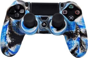 img 3 attached to 🎮 Enhance Your Gaming Experience with the Sololife PS4 Controller Skin Grip: Anti-Slip Silicone Cover Protector Case in Blue Camouflage, Including 8 Thumb Grips