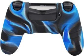 img 2 attached to 🎮 Enhance Your Gaming Experience with the Sololife PS4 Controller Skin Grip: Anti-Slip Silicone Cover Protector Case in Blue Camouflage, Including 8 Thumb Grips