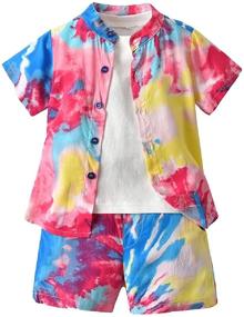 img 4 attached to Cromoncent Hawaiian Boys' 👦 Clothing Outfit with Button Closure