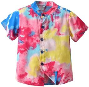 img 2 attached to Cromoncent Hawaiian Boys' 👦 Clothing Outfit with Button Closure