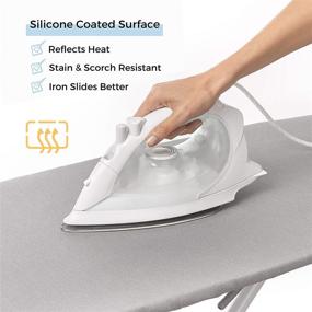 img 1 attached to 🔥 SAVUK Silver Ironing Board Cover - Extra Heavy Duty 15x54 inch Size with Silicone Coating, 4-Layered Thick Padding, Heat Reflective, Non-Stick, Scorch/Stain Resistant, Elastic Edge