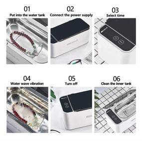 img 1 attached to 💎 Adjustable Portable Ultrasonic Cleaner with LED Display and Touch Panel for Jewelry, Eyeglasses, and Necklaces