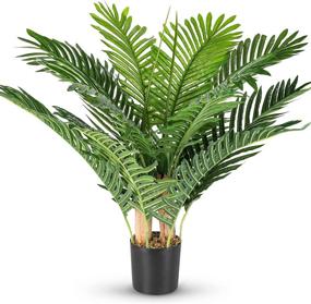 img 4 attached to 🌴 URtree Artificial Palm Tree with 12 Trunks - Fake Plant for Home Office Bedroom Décor - Indoor Outdoor Tropical Decor