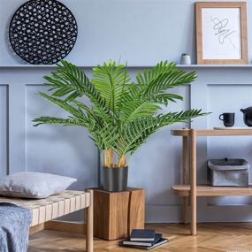 img 1 attached to 🌴 URtree Artificial Palm Tree with 12 Trunks - Fake Plant for Home Office Bedroom Décor - Indoor Outdoor Tropical Decor