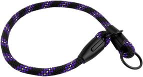 img 1 attached to 🐶 BRONZEDOG Reflective Rope Dog Collar: Slip Choke Collar for Small Medium Large Dogs - Purple, Orange, Green