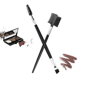 img 2 attached to 🖌️ Duo Eyebrow Brush and Spoolie Combo, BETURY Professional Eyebrow Makeup Tool with Eyelash Comb - Pack of 2 (Black)